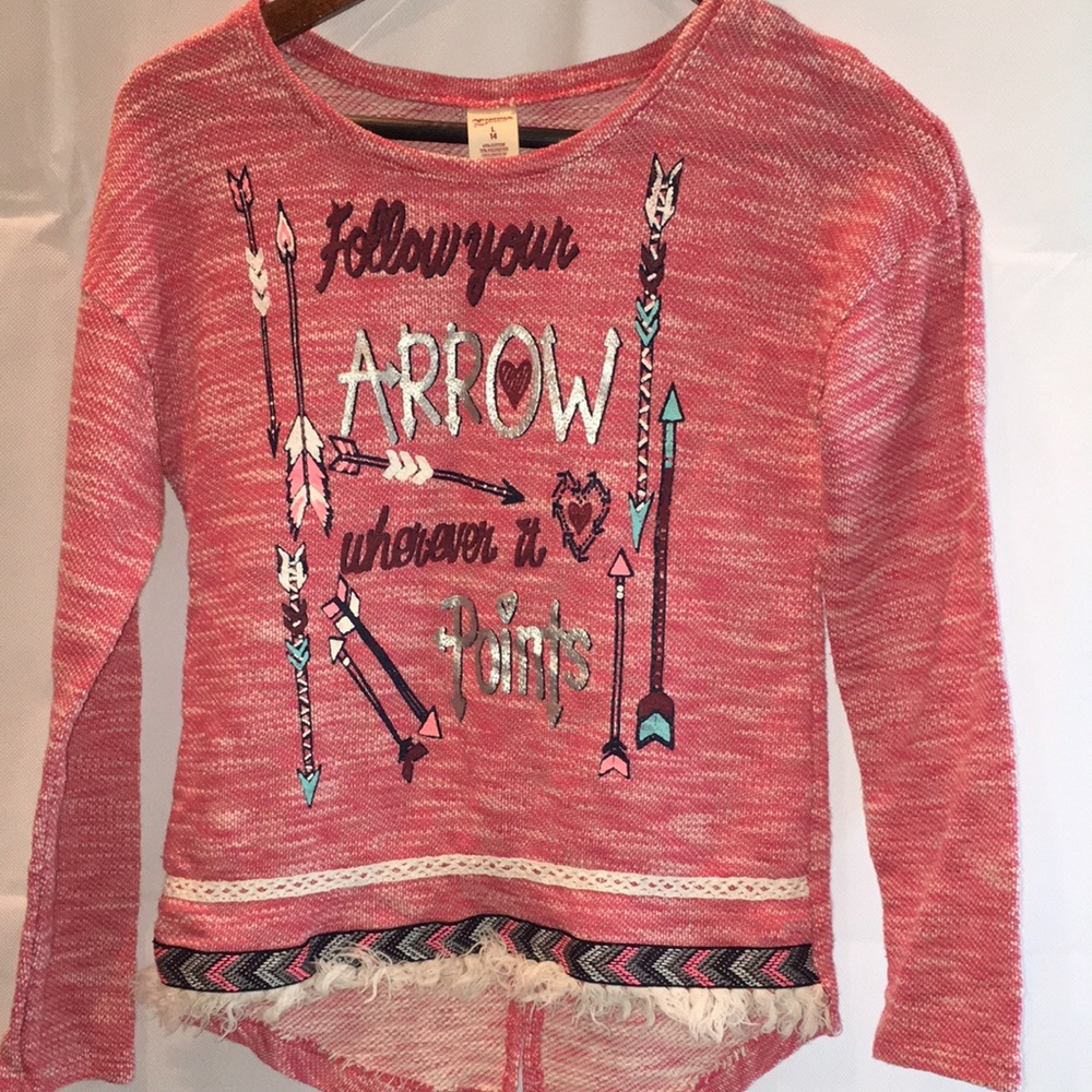 Pink Kids Shirt with Arrow Design